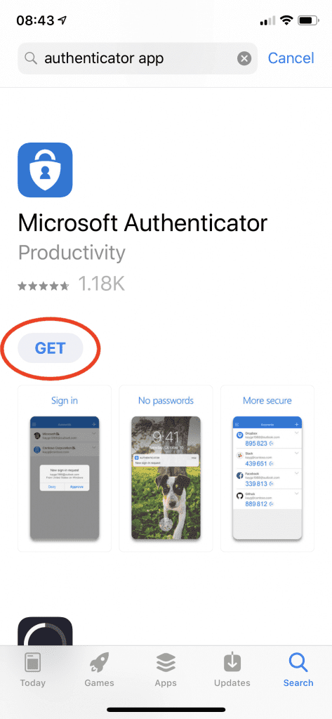 get microsoft authenticator app