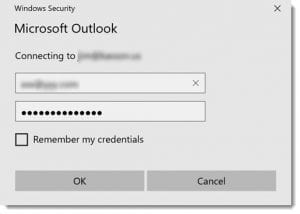 Outlook Password Prompt